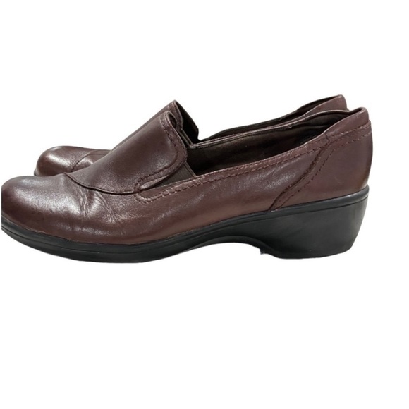 Clark's May's Poppy Bendables leather heel Loafers brown Slip On size 7 - Picture 9 of 9